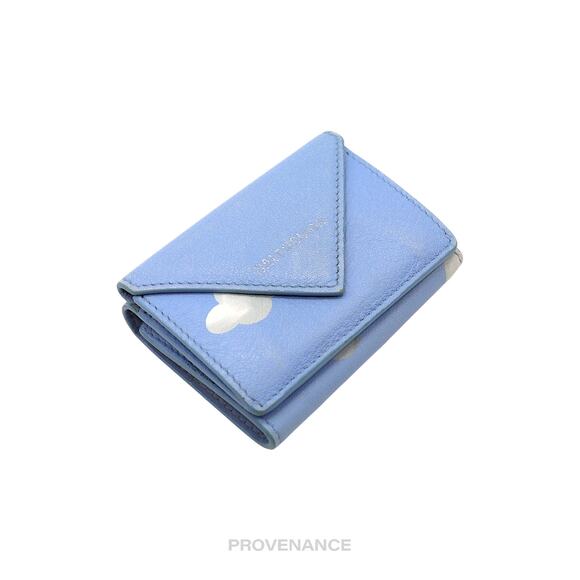 🔴 Balenciaga Papier Mini Card Wallet - Clouds Blue Leather - Picture 5 of 12